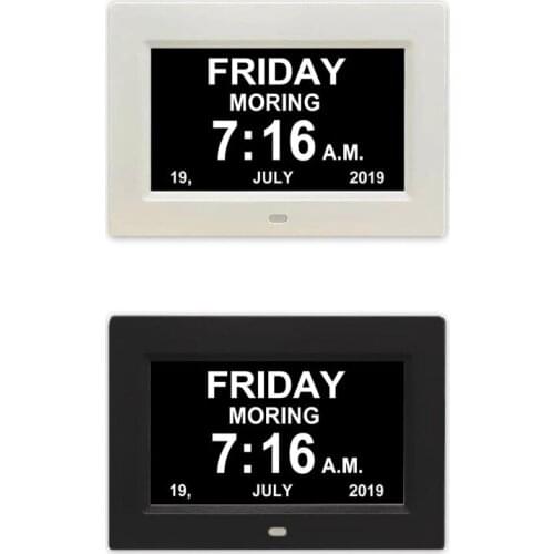 7 \"Inch Digital Clock Calendar With Date Day Reminder For Elderly And Children 63HF