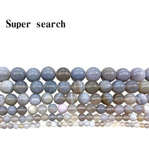 Natural Stone Beads Gray Stripe agat Onyx Round Loose Beads 4 6 8 10 12 14mm Fit Diy Space Beads Jewelry Making