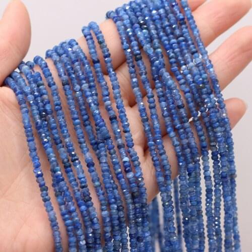 New Faceted Small Beads Natural Crystal Blue Quartzs Stone Beads for Jewelry Making Bracelet Necklace Women Gifts Size 3x2mm