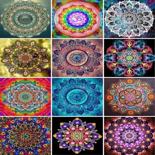 GATYZTORY Frame DIY Painting By Numbers Flower Disc Wall Art Picture By Numbers Acrylic Canvas Home Decors Diy Gift Artwork