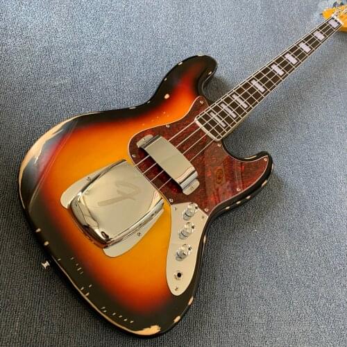 China Electric Jazz BASS Guitar ash bady 4 string electric bass guitar BASS Guitar Made by hand, old traces