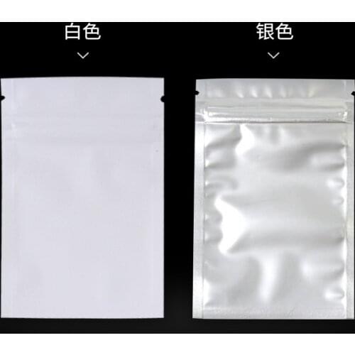 Matte White Color One Side Clear Zip Lock Bag Food Storage Pouches Small Gift Bag Transparent Foil 100 Pcs