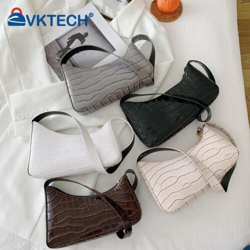 Fashion Women Alligator Pattern Irregular Shape PU Leather Shoulder Underarm Bag Ladies Casual Solid Color Small Purse Handbags