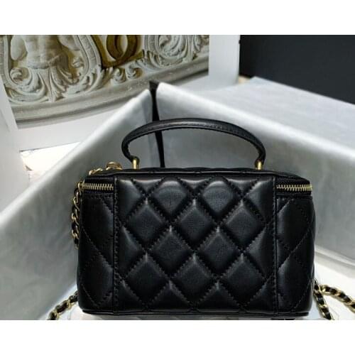 F04204 Fashion Genuine Leather Women Bag Luxury ladies Handbags beauty case makeup box cosmetic bag