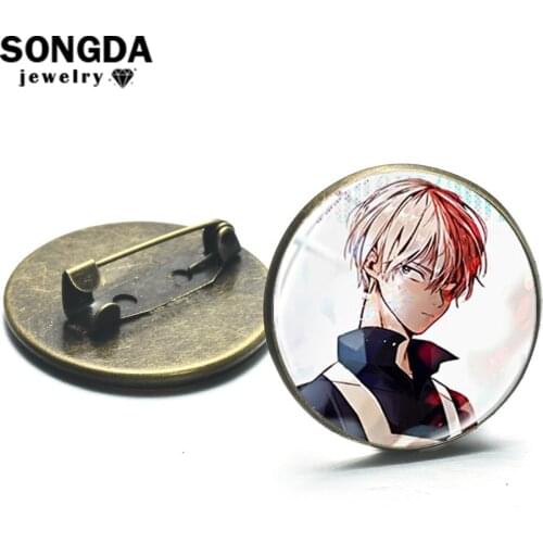 SONGDA Hot Anime My Hero Academia Lapel Pin Button Cosplay Badge Midoriya Izuku Todoroki Shoto Bakugou Katsuki Brooch Collection