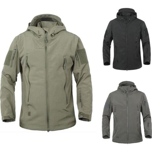 Men Outdoor Military Tactical Army Jacket SoftShell Waterproof Fleece Windbreaker Hunting Fishing Hiking Sports Combat Coat