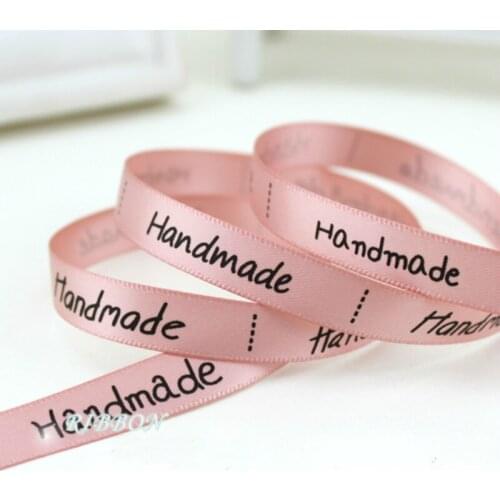New 10mm Pink Handmade Printed Satin Ribbon Sewing Accessories DIY Decorative Arts & Crafts Gift Baking Wrap Ribbon 2 Meters/lot