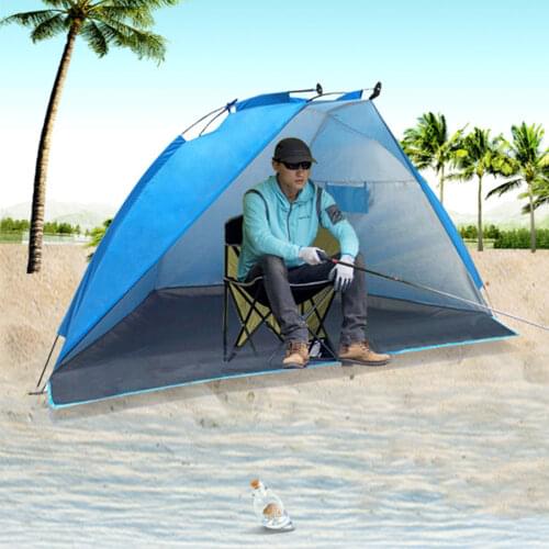 Outdoor Beach Tent Sunshine Shelter 2Person Sturdy 170T Polyester Fishing Sunshade Shelter for Camping Hiking Backpacking Picnic