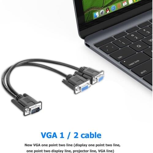 Female Splitter Cable Monitor Adapter 15 Pin VGA Male to 2 Audio Cable Cord Microphone Mixer Video Lead for PC TV