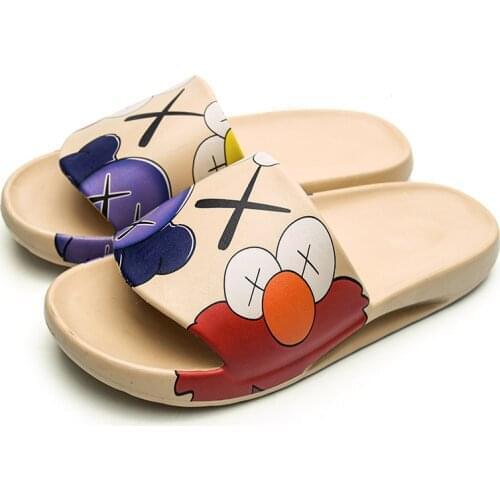 Sleepers Shoes Men 2021 Brand Slide Slippers Men Indoor Soft Mens Home Slippers Beach Flip Flops Flats Graffiti Shoes Man