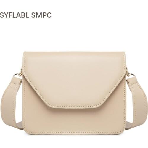 PU Leather Crossbody-Bags for Women 2021 Luxury Fashion Simple Design Shoulder Bag Ladies Solid Color Handbag and Purse