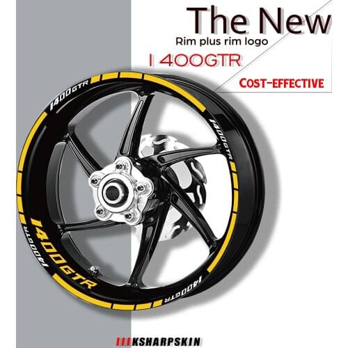 Motorcycle Reflective wheel sticker and Rim logo stickers Tire decoration protection decals for KAWASAKI 1400GTR 1400 gtr