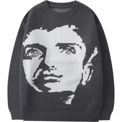 Autumn Graphic Printed Casual Sweater Mens Winter Warm Sweater Korean Streetwear Fashion Woman Pullovers Sweater