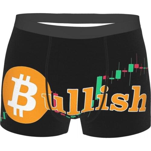 Bullish Range Bitcoin Cryptocurrency Miners Meme Underpants Homme Panties Male Underwear Ventilate Shorts Boxer Briefs