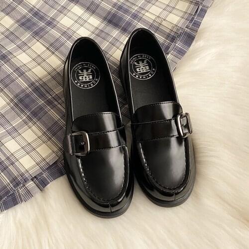 Girl High School Student Harujuku Jk Uniform Shoes Cosplay Female Kawaii Tea Party Japanese Cute Anime Lolita Shoe Black/brown