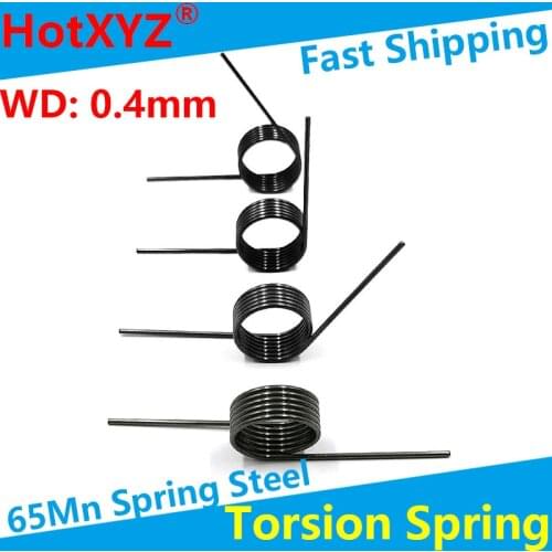 V-Shaped Helical Torsion Spring 65Mn Steel Wire Diameter 0.4mm Angle 60 90 120 180 Degrees 10Pieces Custom