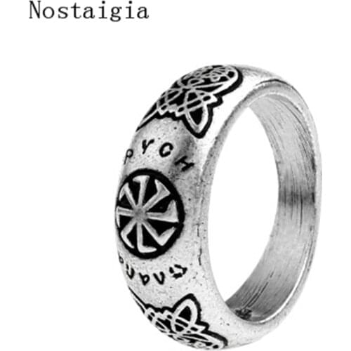Vintage Slavic Kolovrat men amulet Ring norse viking Rune pagan jewelry Norde Vigisr Mens Ring Large Size Drop Shipping
