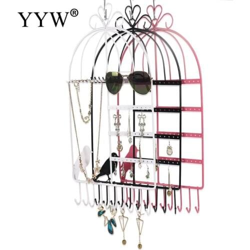 Vintage Wall Jewelry Accessories Creative Earring Necklace Chain Organizer Holder Metal Bird Stand Hanging Display Stands Rack