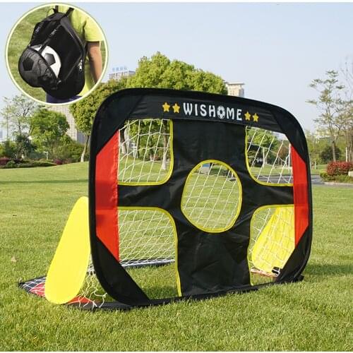 WISHOME 2in1 Kids Pop Up Soccer Goal and Size3 Ball Portable Soccer Goal Net for Backyard Small Football Gate Gift Toys for Kids