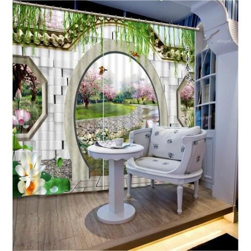 Park curtains Modern Home Decoration Blackout 3D Curtain stereoscopic door curtains