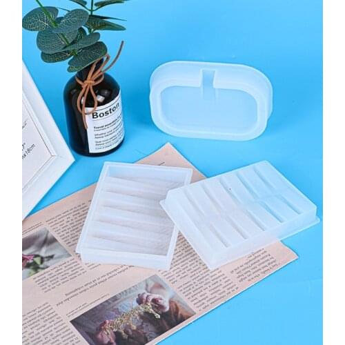 Handmade Soap Box Epoxy Resin Mold Soap Dish Tray Holder Casting Silicone Mould DIY Crafts Home Decorations Making Tools