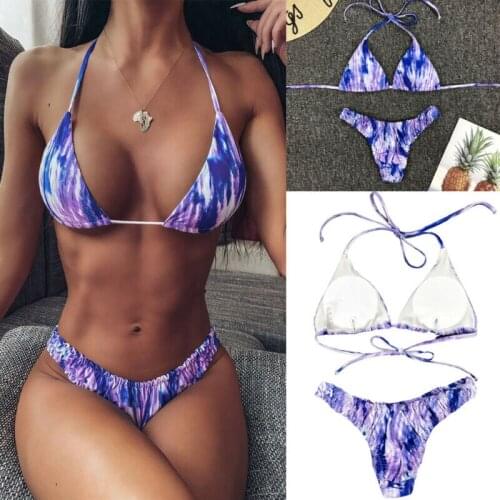 Frauen Push-up Padded Bra Bandage Bikini Set Swimsuit Beach Triangle Swimwear Bathing Suit