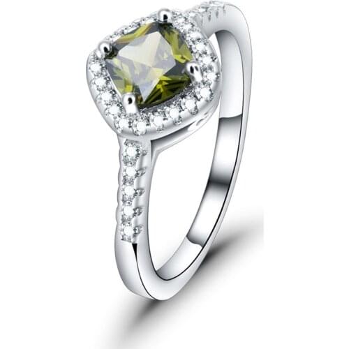 Square Cz Crystal Elegant Rings For Women Carved Hollow Wedding Office Lady Engagement Ring Purple Champagne Jewelry Gift