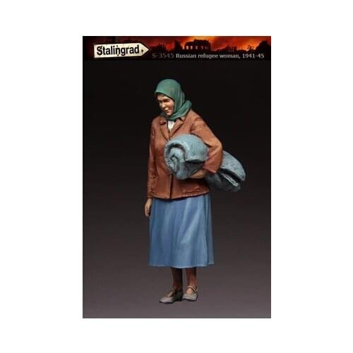 1/35 scale die-cast resin white model refugee women model need manual coloring model free shipping