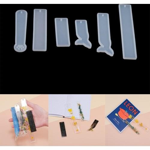1pcs 5 Shapes White DIY Rectangular Bookmark Silicone Molds Bookmark Casting Mould Bookmark Mold Making Epoxy Jewelry Supplies