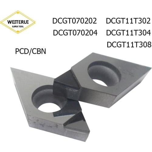 1Pc DCGT070202 DCGT070204 DCGT11T302 DCGT11T304 DCGT11T308 PCD CBN Diamond Inserts Blade Internal Turning Tool Lathe CNC