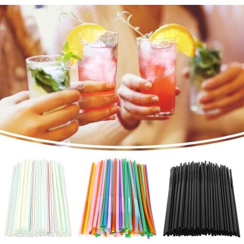 100PCS Multicolor Straws Extra Long Plastic Drinking Straws for Party Weddings Celebrations Bar Juice Drinking Supplies straws