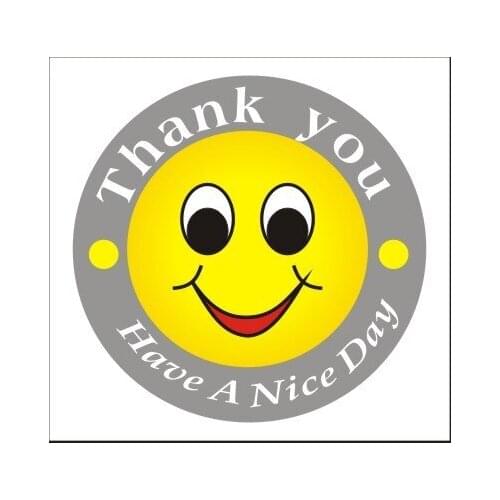 1000 PCS 30mm Seal sticker, Smiling face stickder, "thank you " Label, "have a nice day" Adhesive Label , firee shipping