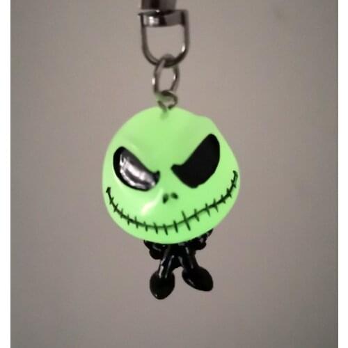 3D Pendant Keychain Jewelry The Nightmare Before Christmas Luminous Keyring Skull Skeleton Jack Pumpkin Design Unique Gift