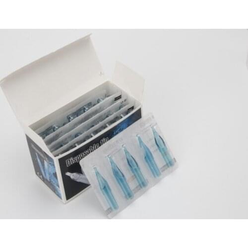 50Pcs Lot Pro Sterile Disposable Tattoo Nozzle Tips Needle Tube Pick RT FT Blue