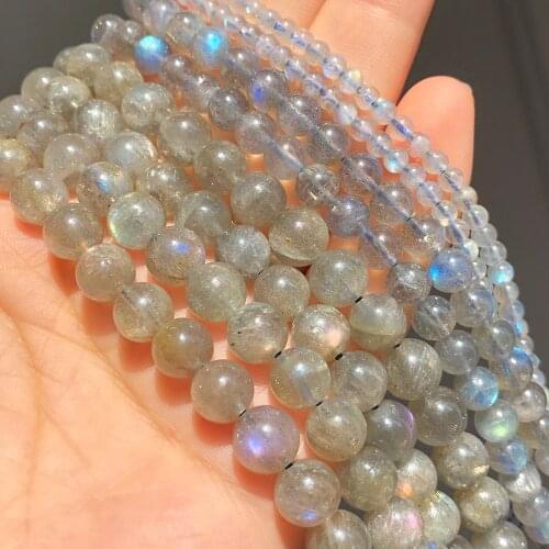 AAA Natural Gray Flash Labradorite Stone Beads Loose Spacer Beads For Jewelry Making Diy Charm Bracelets Necklace 4 6 8mm 15Inch