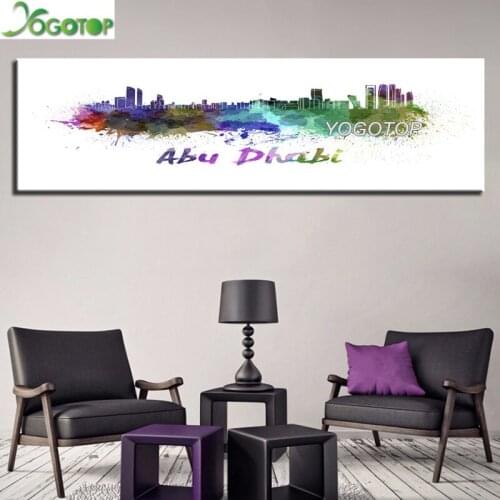 Large size diy 5d diamond painting Watercolor ABU Dhabi Architectural Landscape full Drill mosaic Diamond embroidery Art YY2271