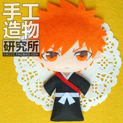 Anime BLEACH Kurosaki ichigo Kuchiki Byakuya DIY Handmade Material Package Mini Plush Doll Ulquiorra cifer Hanging Keychain Toy