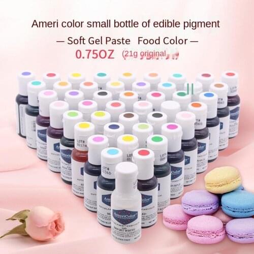 Free Shipping America Americolor Natural Edible Pigment 27colors Color Cream Fondant Cake Macaroon Cream Pigment 1PCS 21g