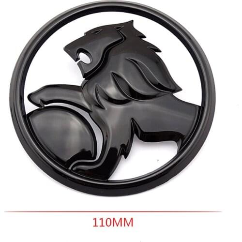 110mm Gloss Black Plastic Lion Emblem Car Brand Logo 3D Custom Car Emblem Sticker