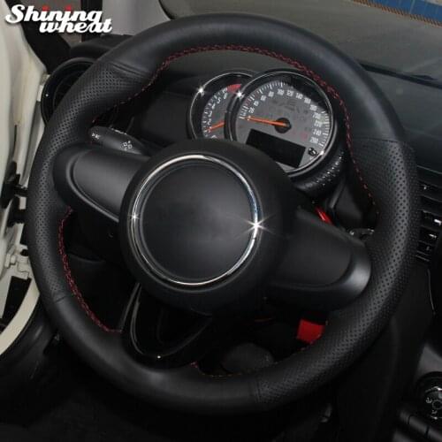 Shining wheat Black Artificial Leather Car Steering Wheel Cover for Mini Coupe 2016
