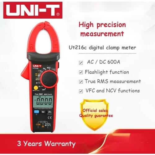 UNI-T UT216A/B/C Digital Clamp Meter Multimeter Pliers ammeter Current Bokeh Megometer Flashlight Professional electrician tool