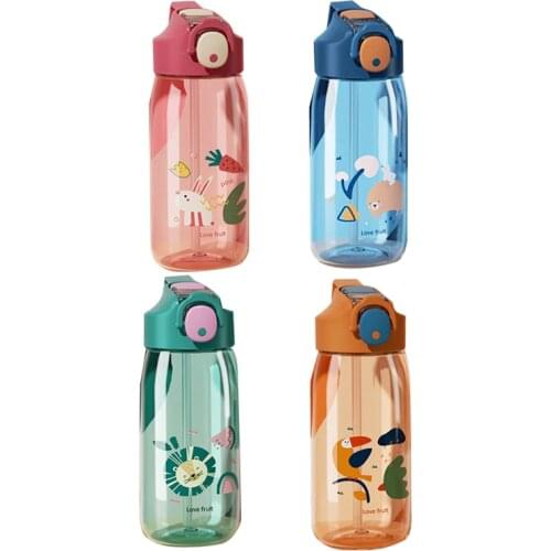 550Ml Water Bottle with Straw Leak-Proof for Kids,BPA Free Durable Plastic Drinking Bottle