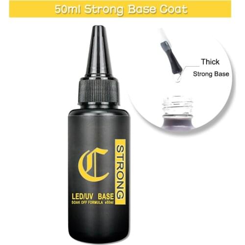 Thick Strong Nail Base Coat 50ml Semi permanent Hybrid Nail Polish Manicure Rubber Base and Top Coat for Gel Polish uv Gellak