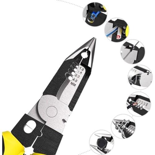 Tool Pliers Multifunctional Combination Pliers Wire Stripper Cable Cutter Crimping Tools Needle Nose Pliers Electrician Tool