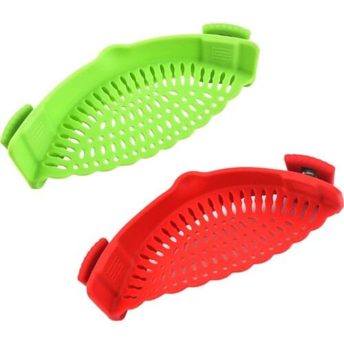 Kitchen Clip-on Food Strainer For Pasta Noodles Beef Fat Vegetables Silicone Colander Pasta Fruit Strainer diplomatic