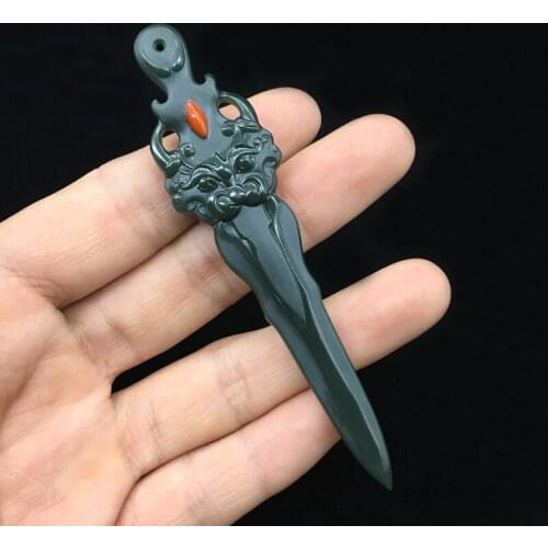 Xinjiang Hetian jade sapphire one fine material sitting lotus Guanyin brand pendant jade Buddha pendant black jade hp311