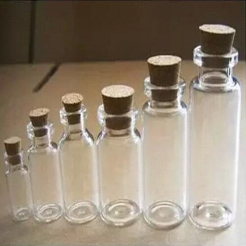 Many Sizes Storage Bottle Vials Glass Jars Cheap Cork Stopper Make Wish Small Glass Bottle DIY for Wedding Party Decoration