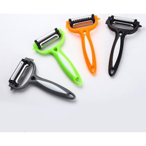 Three-in-one Multifunction Practical Kitchen Peeler Knife Double Side Gadget Vegetable Fruit Parer Slicer Cutter Shredder
