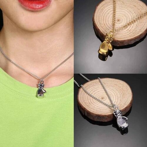 Fashion Mini Boxing Glove Pendant Necklace Cool Sport Fitness Gloves Chain Necklace Cool Trendy Jewelry For Men Women Kids Gift