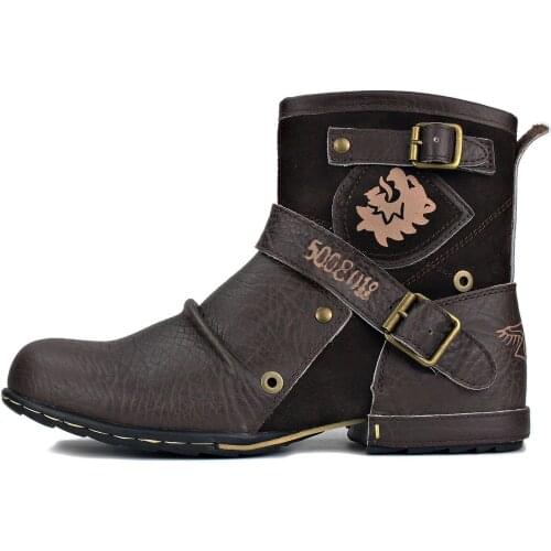 5008-1-AH Mens Ankle Boots Fashion Chukka Boots Zipper-up Motorcycle Boots Genuine Leather Handmade Western Boots Designer Shoes